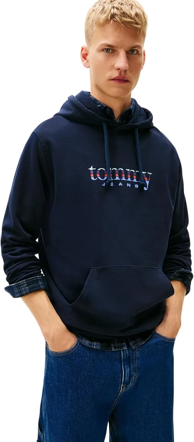 Tommy Jeans ▫️ TJM Reg Entry DNA Play Hoodie Dm0dm22642 Moletom com capuz para homem (Pacote de 1)