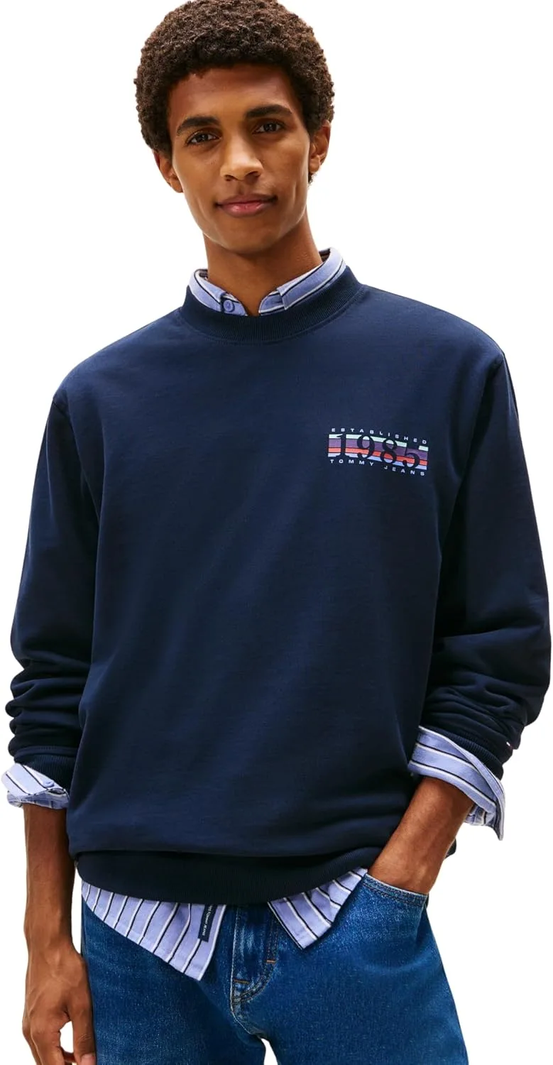 Tommy Jeans ▫️ TJM Reg Entry DNA Play Crew Ext Dm0dm22377 Camisola sem botões para homem