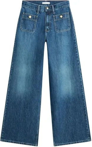 Tommy Hilfiger ▫️ Dnm Mine 70's Wide Leg HW Ww0ww49387 - Outras Calças de Ganga para Mulher 6