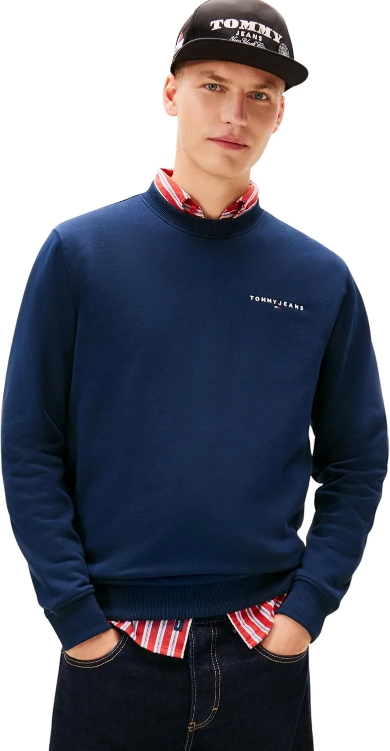 Tommy Jeans ▫️ Camisola de Homem Linear com Gola Redonda