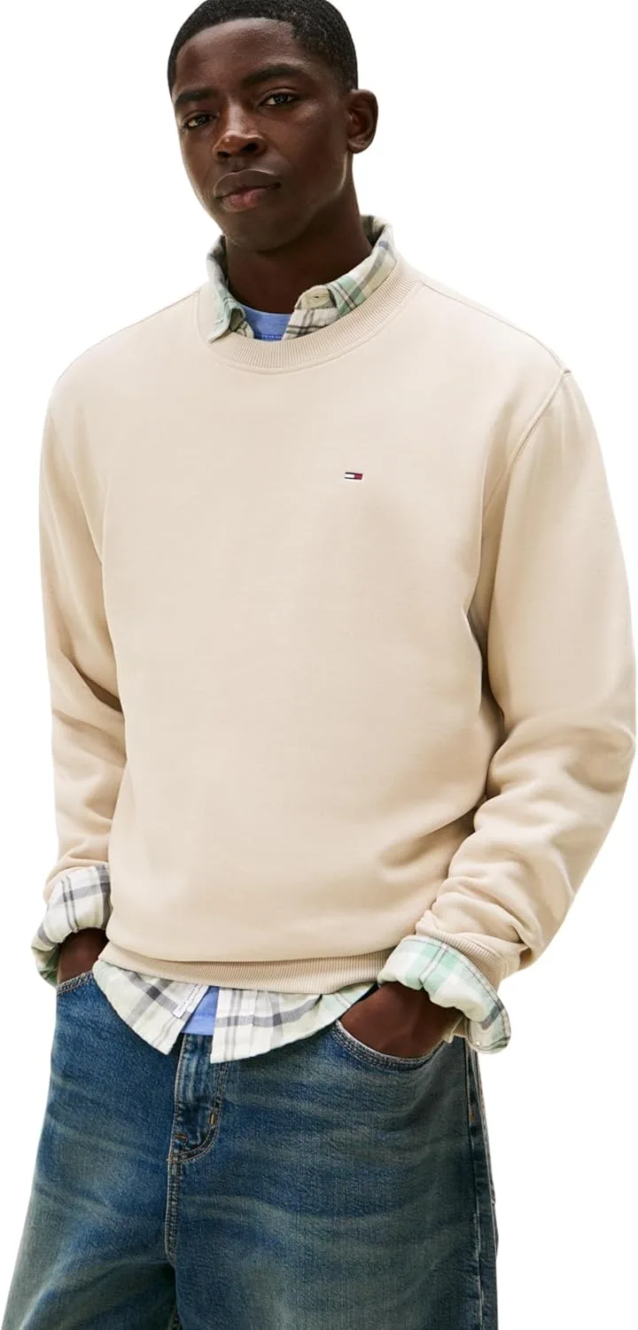 Tommy Jeans ▫️ TJM Reg S Flag Crew Ext Dm0dm20741 Sweatshirt sem botões para homem