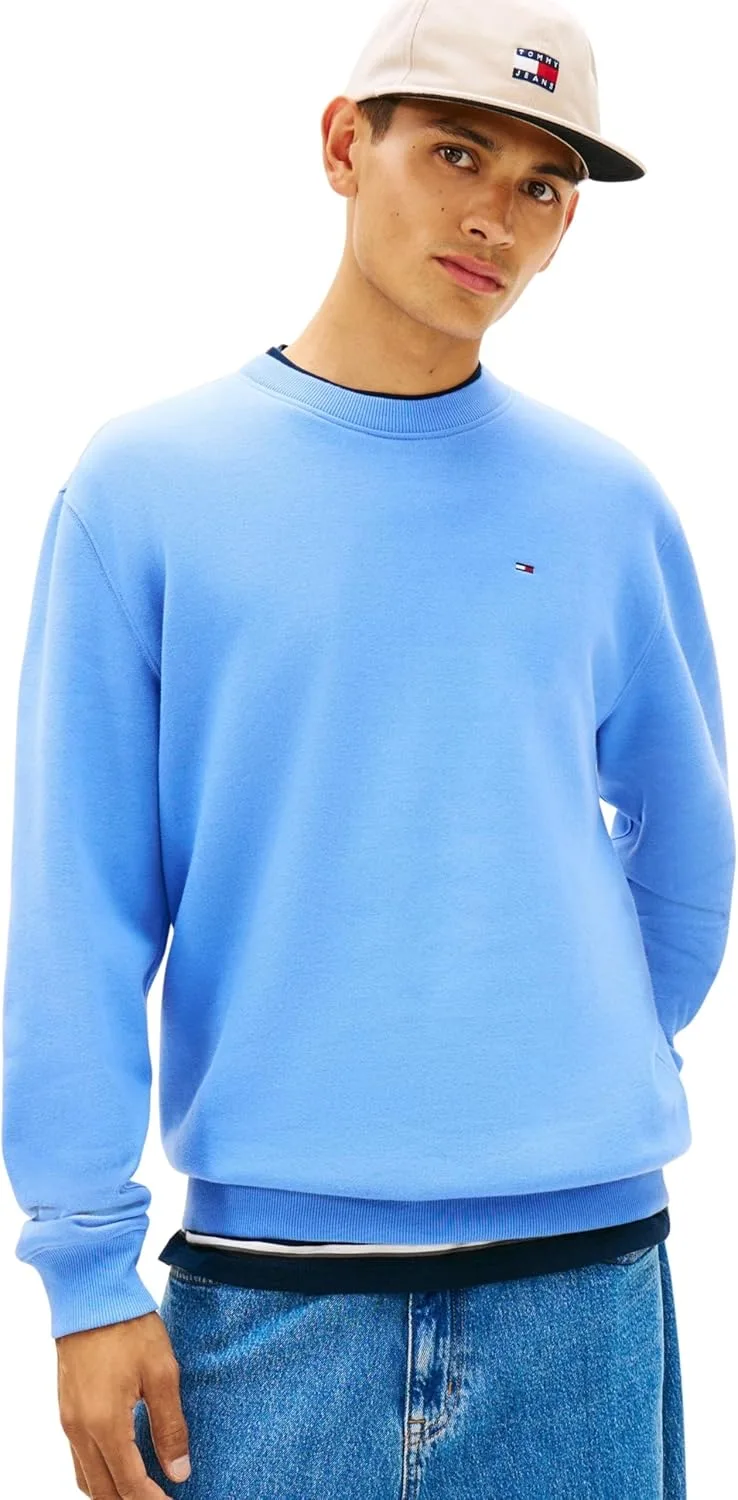 Tommy Jeans ▫️ TJM Reg S Flag Crew Ext Dm0dm20741 Sweatshirt sem botões para homem