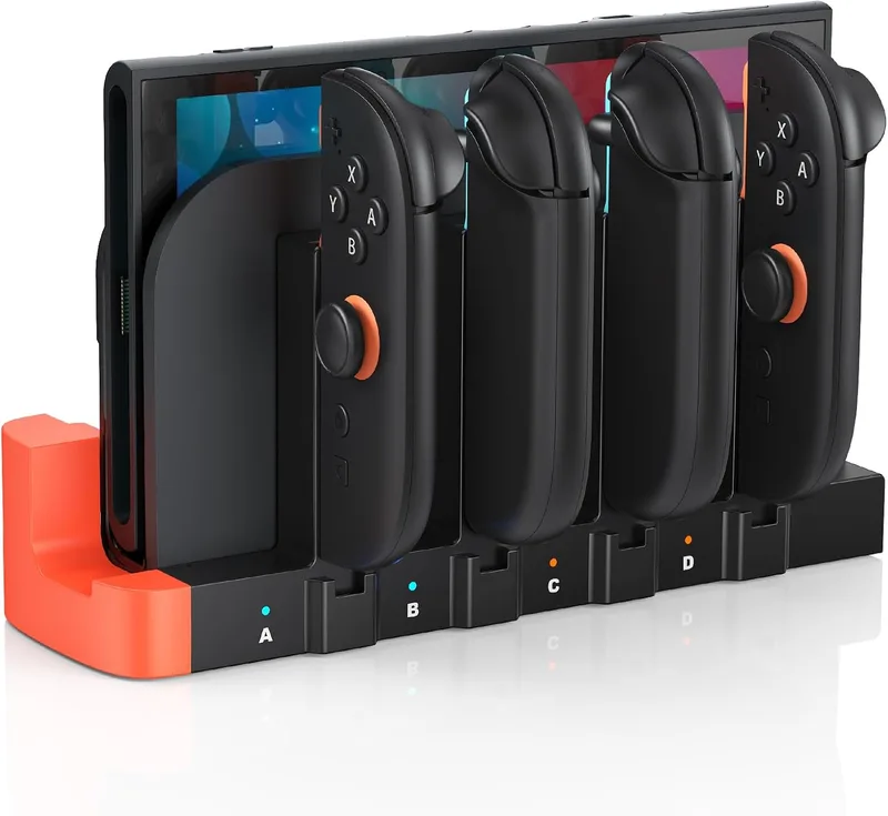 Klipdasse ▫️ Base de carregamento sem fios para a Nintendo Switch 2, carregamento rápido compatível com a consola Nintendo 2 e os controladores Joy-Con, indicador de carregamento, carregamento magnético, acessórios para a base de carregamento da Switch 2