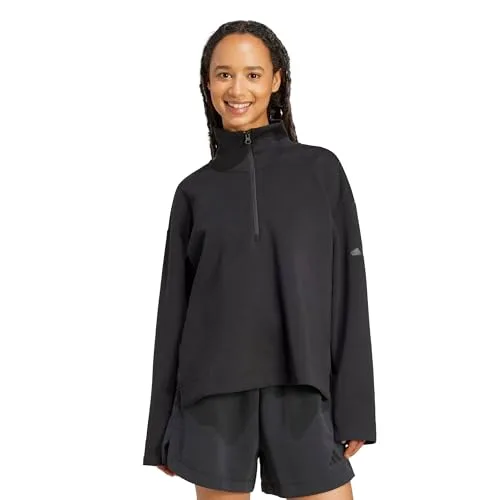 adidas ▫️ Camisola Soft Lux com fecho de correr até ao meio da perna para mulher 4