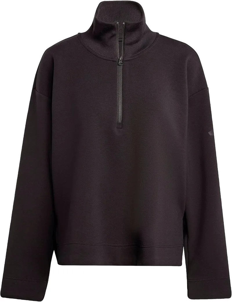 adidas ▫️ Camisola Soft Lux com fecho de correr até ao meio da perna para mulher