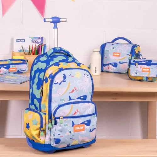 MILAN ▫️ ® Mochila com rodas e 6 fechos (25 L) série especial Blue Odyssey 5