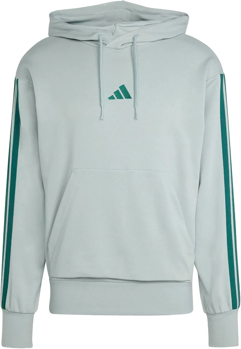 adidas ▫️ Casaco com capuz de felpo francês Essential Three Stripes para homem