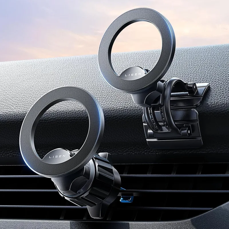 LISEN ▫️ Suporte Magnético Magsafe para Automóvel [24 Ímanes Potentes], Suporte Magnético para Telemóvel no Automóvel, Rotação de 360°, Acessórios para Automóvel Compatíveis com iPhone 17 Pro MAX, 16, 15, 14 e 13
