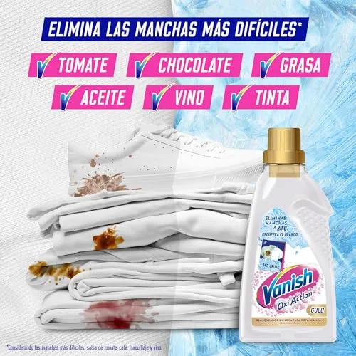 Vanish ▫️ Oxi Action Gold - Removedor de manchas multifuncional para a roupa, elimina odores e evita o desbotamento, em gel, sem lixívia, 2210 ml 4