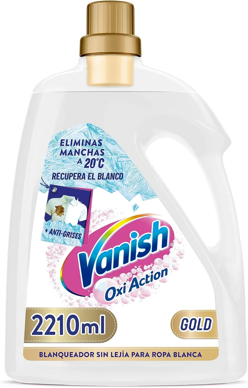 Vanish ▫️ Oxi Action Gold - Removedor de manchas multifuncional para a roupa, elimina odores e evita o desbotamento, em gel, sem lixívia, 2210 ml