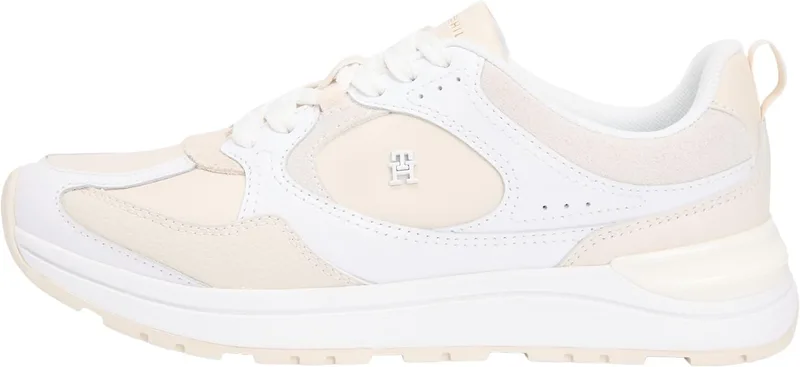 Tommy Hilfiger ▫️ Fw0fw09034Low Top Fw0fw09034 - Ténis de corrida para mulher, Branco, Branco, Creme Suave, 38 EU