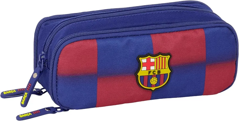Safta ▫️ F.C. Barcelona 1.º Equipamento 25/26 - Mala Tripla Desdobrável, Mala Infantil, Mala para Rapazes, Ideal para Crianças em Idade Escolar, Confortável e Versátil, Qualidade e Resistência, 21x8x8 cm