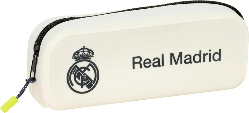 Safta ▫️ Real Madrid EQUIPACIÓN 25/26 - Estojo quadrado de silicone para lápis, estojo infantil, ideal para crianças em idade escolar, cómodo e versátil, de qualidade e resistente, 18,5x5,5x7,5 cm