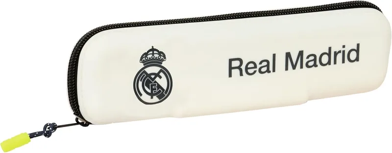 Safta ▫️ Real Madrid EQUIPACIÓN 25/26 - Estojo estreito de silicone para lápis, estojo infantil, ideal para crianças em idade escolar, cómodo e versátil, qualidade e resistência, 20x2x5,5 cm