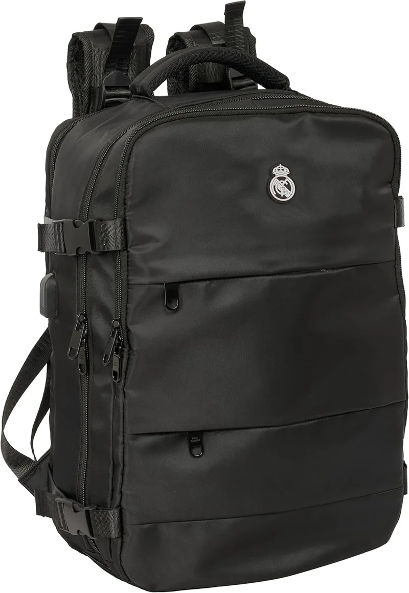 Safta ▫️ REAL MADRID 3rd TEAM 24/25 - Mochila de Viagem Cabine, para Portátil 15,6'', Ideal para Jovens de Várias Idades, Confortável e Versátil, Qualidade e Resistente, 29x19x44 cm