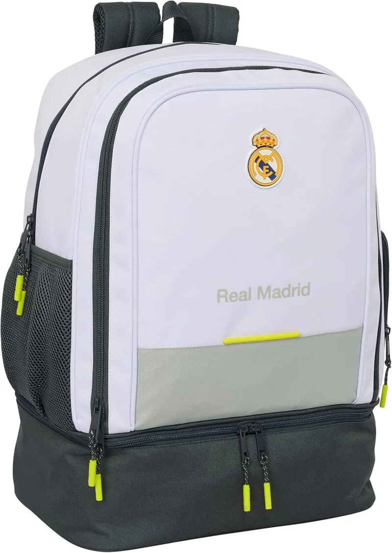 Safta ▫️ REAL MADRID EQUIPACIÓN 25/26 - Mochila de treino, para uso diário, ideal para crianças de diferentes idades, cómoda e versátil, de qualidade e resistente, 35x24x50 cm