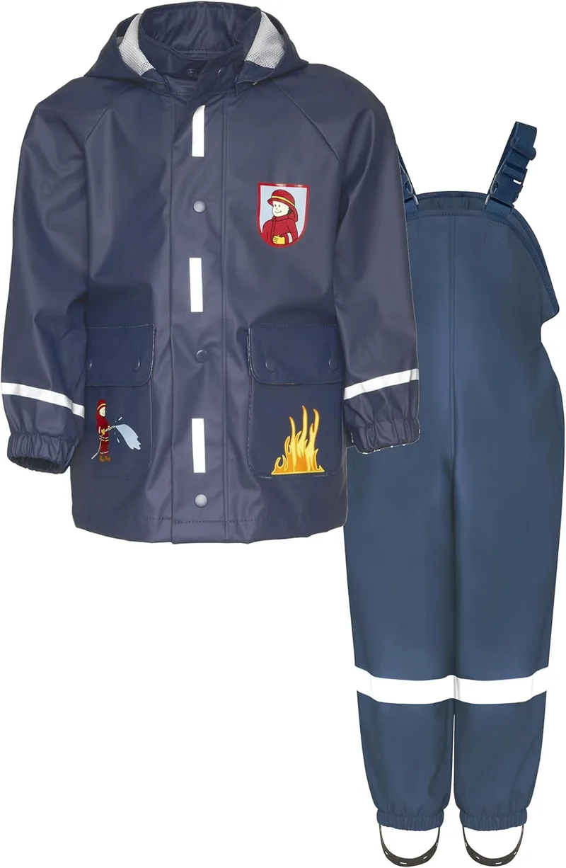Playshoes ▫️ Conjunto de chuva - Calças de chuva com cordão - Fato de chuva unissexo para crianças (Conjunto de 2)