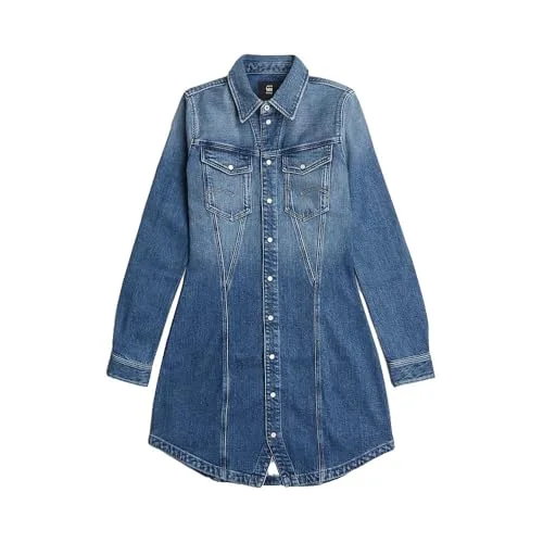 G-STAR ▫️ Vestido Camisa de Manga Comprida com Bainha Asimétrica para Mulher 3