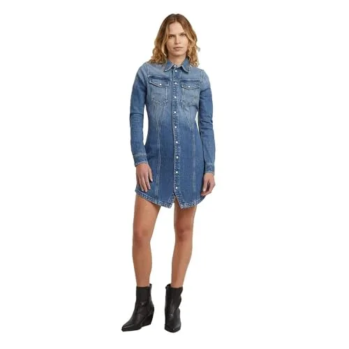 G-STAR ▫️ Vestido Camisa de Manga Comprida com Bainha Asimétrica para Mulher 6