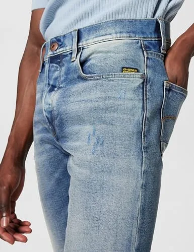 G-STAR ▫️ Calças de ganga 3301 Slim para homem, multicoloridas (faded new moon restored 51001-C052-H443), 29W / 34L 3