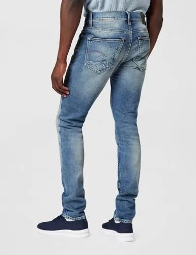 G-STAR ▫️ Calças de ganga 3301 Slim para homem, multicoloridas (faded new moon restored 51001-C052-H443), 29W / 34L 4