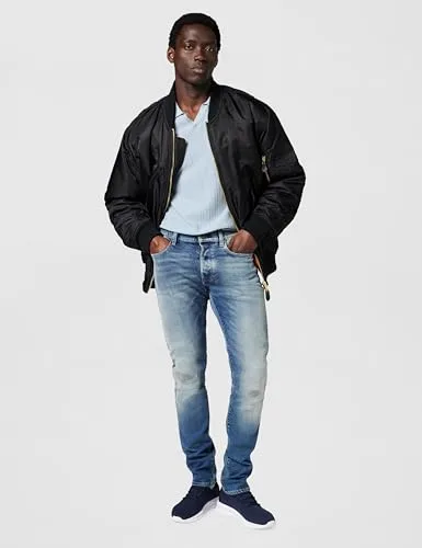 G-STAR ▫️ Calças de ganga 3301 Slim para homem, multicoloridas (faded new moon restored 51001-C052-H443), 29W / 34L 6