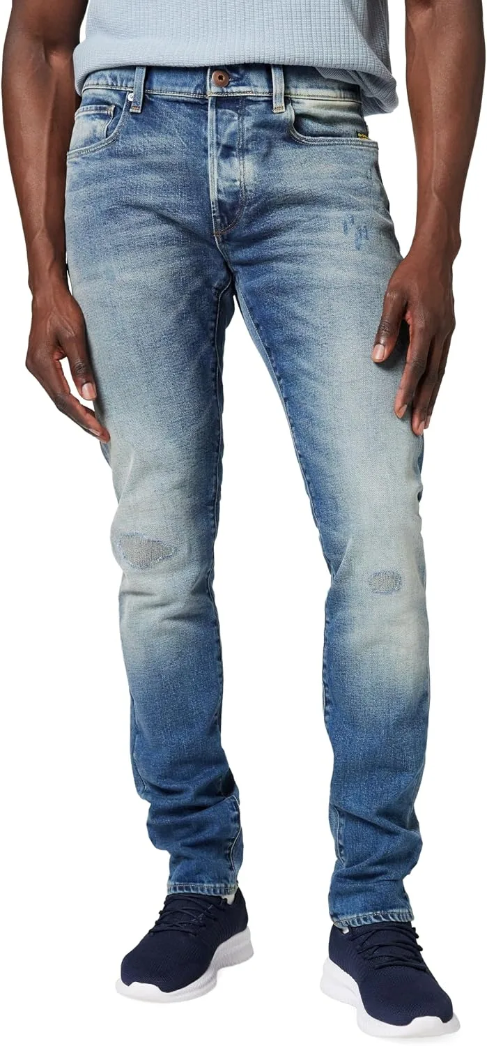 G-STAR ▫️ Calças de ganga 3301 Slim para homem, multicoloridas (faded new moon restored 51001-C052-H443), 29W / 34L