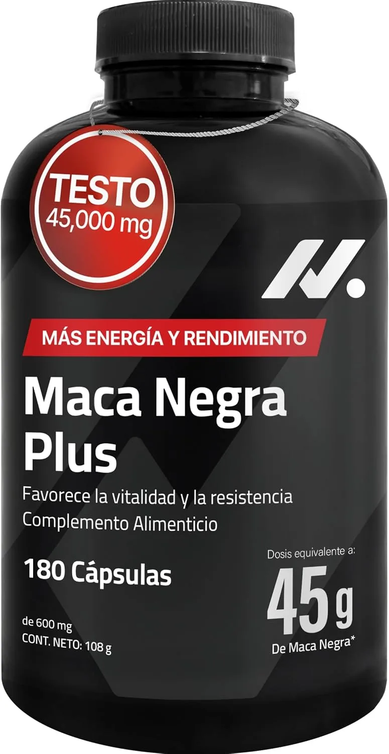 Nyvos ▫️ Maca Negra para Homens, Alta Dose, 45 000 mg, 100:1, com Zinco e Vitamina B6 – 180 Cápsulas | Vitalidade masculina com 45 mil mg, equivalente de maca andina peruana, com L-arginina, taurina e cálcio, sem cafeína, 60 dias