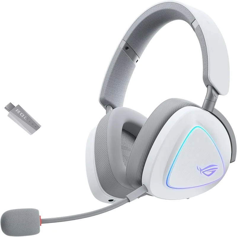 ASUS ▫️ ROG Delta II - Auscultadores sem fios para jogos com três modos - Branco