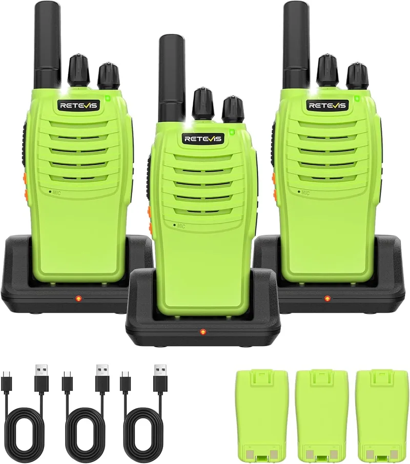 Retevis ▫️ H777 Walkie Talkie de Longo Alcance, Walkie Talkie para Adultos sem Licença, Fácil de Utilizar, Portátil, VOX, Carregado Tipo C, Emergência, Rádio de Exterior, Campismo, Aventuras (Conjunto de 3)