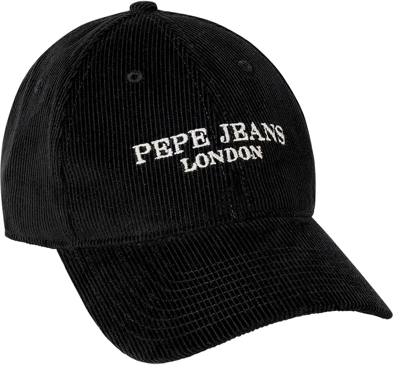 Pepe Jeans ▫️ Ethan - Boné de veludo cotelê para homem, cor preta (preto), tamanho único, preto (preto), tamanho único