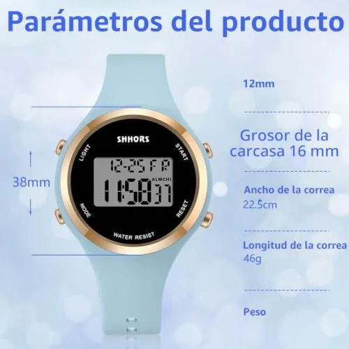 OFFCUP ▫️ Relógio para mulher com bracelete de silicone, relógios desportivos com LED, relógios digitais para mulher com alarme, luz LED e data, relógio de pulso para atividades ao ar livre, ideal para estudantes e meninas 2