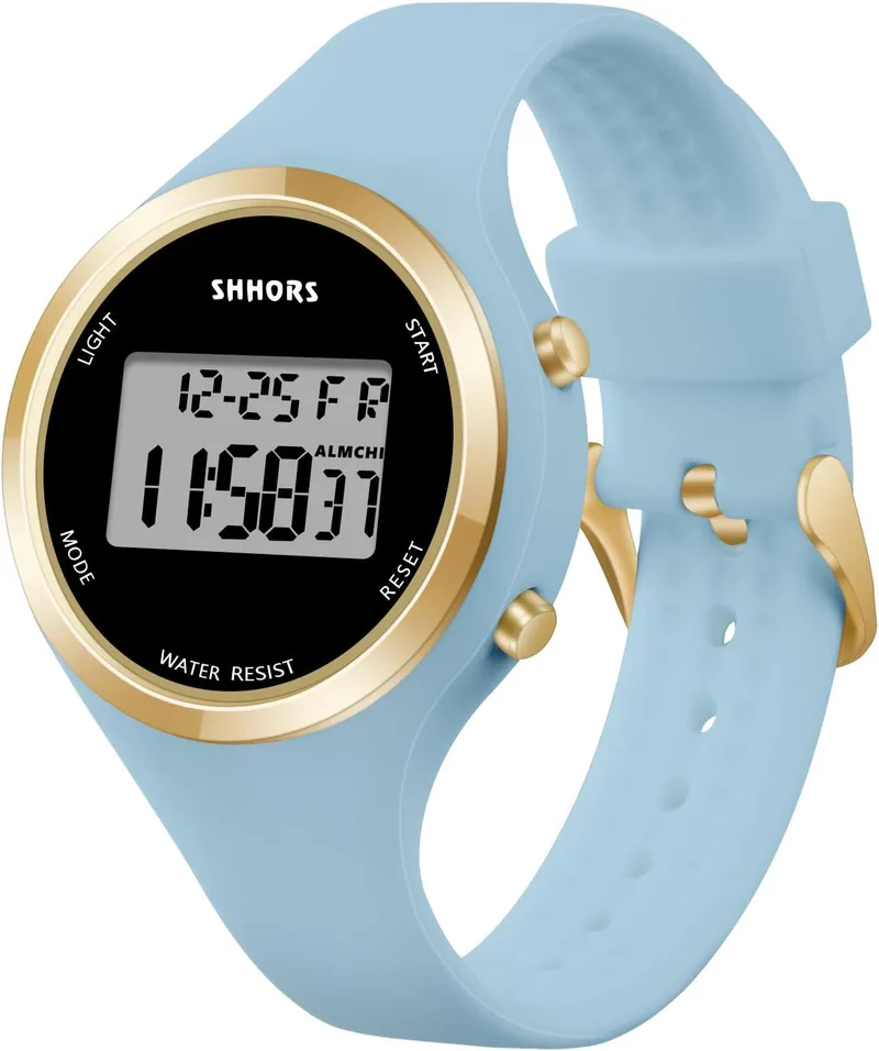 OFFCUP ▫️ Relógio para mulher com bracelete de silicone, relógios desportivos com LED, relógios digitais para mulher com alarme, luz LED e data, relógio de pulso para atividades ao ar livre, ideal para estudantes e meninas