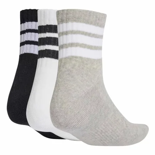 adidas ▫️ Unissexo MEIAS DESPORTIVAS DE CANO MÉDIO COM ALCANDO 3 STRIPES (3 PARES) 3