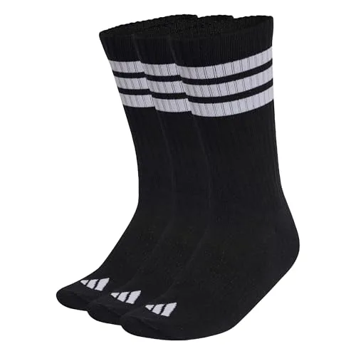 adidas ▫️ Unisexo - Conjunto de 3 pares de meias clássicas com as 3 faixas e amortecimento 6