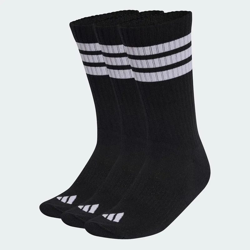 adidas ▫️ Unisexo - Conjunto de 3 pares de meias clássicas com as 3 faixas e amortecimento