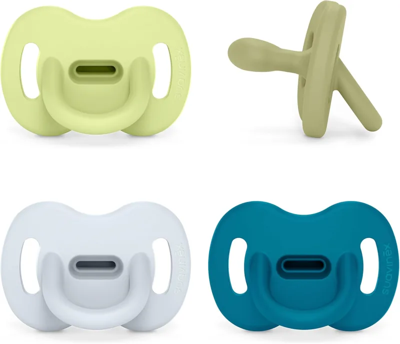 SUAVINEX ▫️ Pacote 4 Chupetas Todas em Silicone, para Bebés 0/6 Meses e Recém-Nascidos, com Tetina Fisiológica SX Pro, Super Macia e Flexível, Ideal para Dormir, Respeita o Desenvolvimento Oral, Azul, Verde