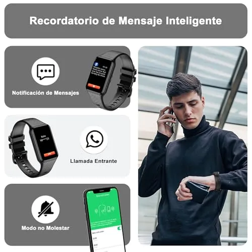 Blackview ▫️ Smartwatch, Relógio Inteligente de 1,47" para Homem e Mulher - 24 Modos Desportivos, Oxímetro (SpO2), Podómetro, Monitor de Sono, Pulsómetro, Bateria de Grande Capacidade de 300 mAh, Pulseira de Atividade Compatível com Android e iOS 2