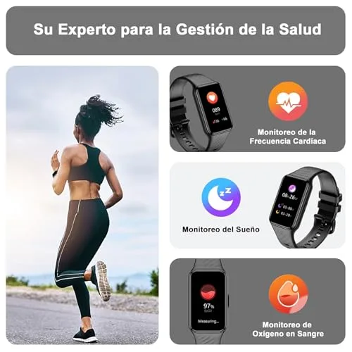 Blackview ▫️ Smartwatch, Relógio Inteligente de 1,47" para Homem e Mulher - 24 Modos Desportivos, Oxímetro (SpO2), Podómetro, Monitor de Sono, Pulsómetro, Bateria de Grande Capacidade de 300 mAh, Pulseira de Atividade Compatível com Android e iOS 3