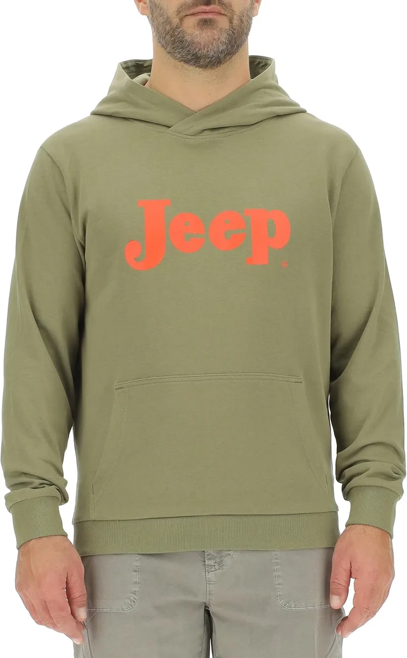Jeep ▫️ Camisola com capuz J Man com bolso tipo bolsa - Camisola de homem Vintage com estampado grande J24s
