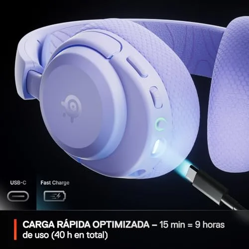 SteelSeries ▫️ Auscultadores de jogos sem fios Arctis Nova 3P multiplataforma - Aplicação - Bateria com 40 horas de autonomia - Controladores magnéticos de neodímio - 2,4 GHz/Bluetooth - Microfone removível - PS5, PS4, PC, Switch - Lavanda 4