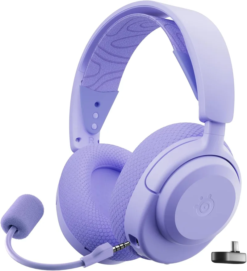 SteelSeries ▫️ Auscultadores de jogos sem fios Arctis Nova 3P multiplataforma - Aplicação - Bateria com 40 horas de autonomia - Controladores magnéticos de neodímio - 2,4 GHz/Bluetooth - Microfone removível - PS5, PS4, PC, Switch - Lavanda