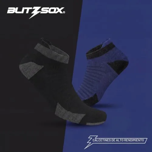 BLITZSOX ▫️ Meias desportivas para homem, para correr, almofadadas, respiráveis, de algodão, meias curtas, embalagem de 6 pares 2