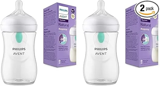 AVENT ▫️ Biberão Philips Natural Response - 260 ml AirFree, sem BPA, para recém-nascidos a partir de 1 mês (modelo SCY673/01) (Conjunto de 2)