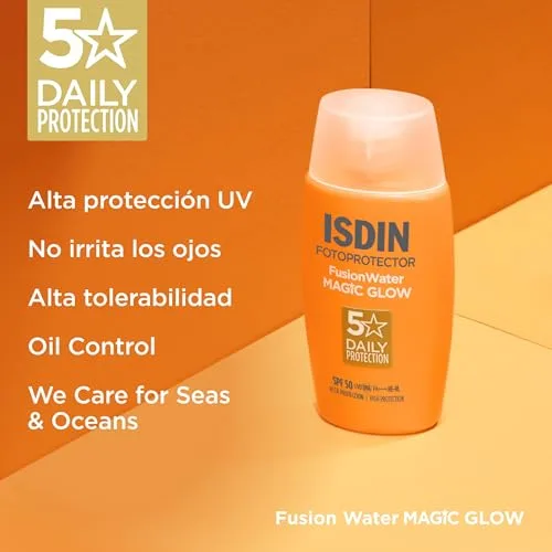 ISDIN ▫️ Fusion Water MAGIC Glow FPS 50 50 ml – Protetor solar facial com efeito Glow 6