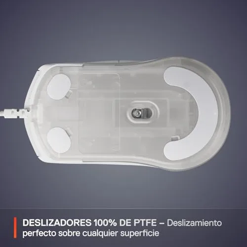 SteelSeries ▫️ Rival 3 Gen 2 - Rato para jogos - Sensor ótico TrueMove Core de 8500 dpi - Durabilidade de 60 milhões de cliques - Baixa latência - 77 g de peso - Patins 100% PTFE - RGB - Branco 6