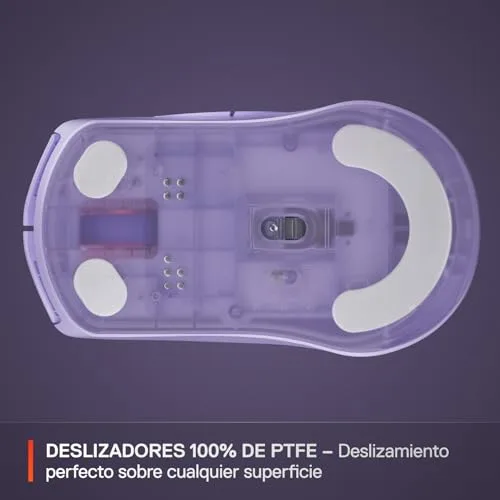 SteelSeries ▫️ Rival 3 Wireless Gen 2 - Rato para jogos - 2,4 GHz e Bluetooth - Sensor ótico TrueMove Air de 18 000 dpi - Durabilidade de 60 milhões de cliques - Leve - Patins 100% PTFE - Cor lavanda 6
