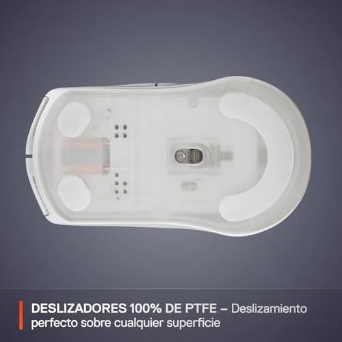 SteelSeries ▫️ Rival 3 Wireless Gen 2 - Rato para jogos - 2,4 GHz e Bluetooth - Sensor ótico TrueMove Air de 18 000 dpi - Durabilidade de 60 milhões de cliques - Leve - Patins 100% PTFE - Branco 6