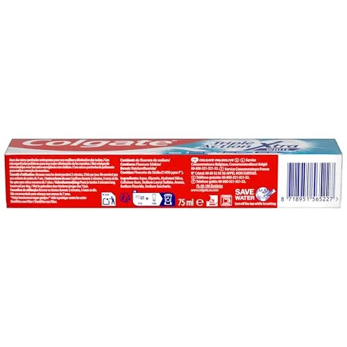 Colgate ▫️ Triple Accion Xtra White, Pasta de dentes, Embalagem de 12 x 75 ml 3