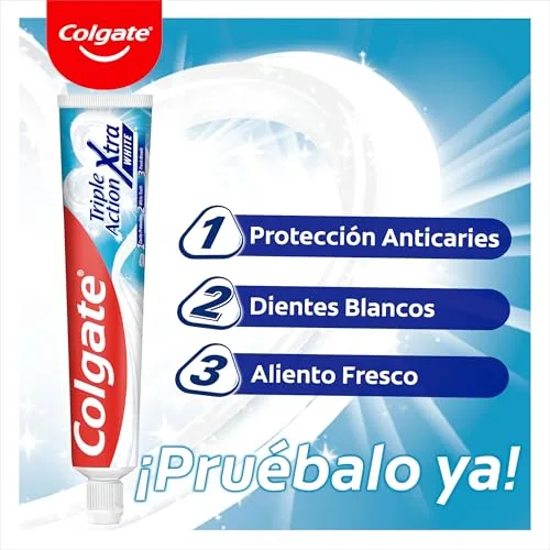 Colgate ▫️ Triple Accion Xtra White, Pasta de dentes, Embalagem de 12 x 75 ml 4